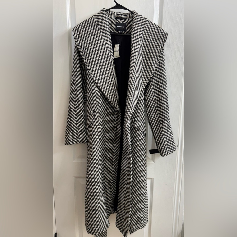 Express Monochrome Chevron Jacket black and white